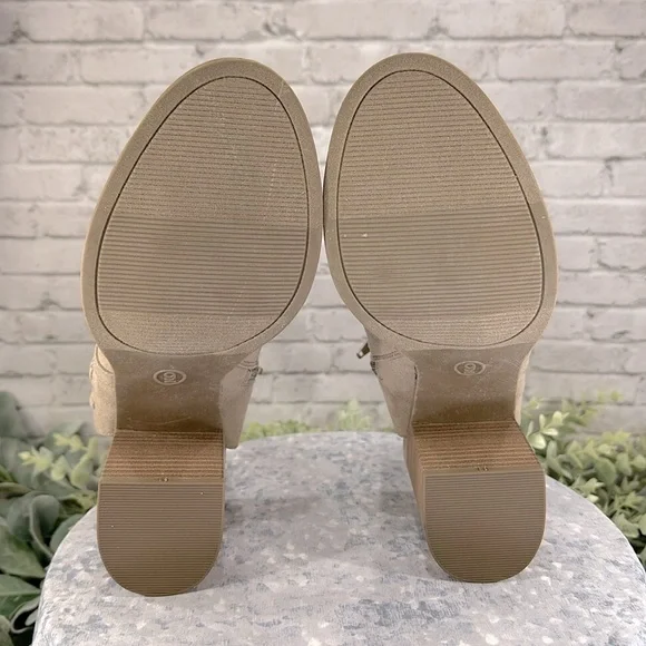 Universal Thread “Jazlyn” Whipstitch Open-Toe Faux Suede Zip Heels WMS 9M✨NWOT - Picture 9 of 10